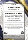 2024-25 Sonia Citron Bowman University's Best PROSPECT JUMBO RELIC AUTOGRAPH JERSEY AUTO #PJRA-SC Notre Dame Fighting Irish