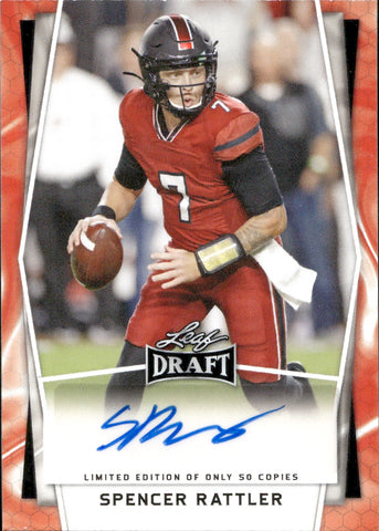 2022 Spencer Rattler Leaf Draft AUTOGRAPH ROOKIE LIMITED EDITION AUTO RC 50 COPIES MADE #BA-SR1 South Carolina Gamecocks New Orleans Saints