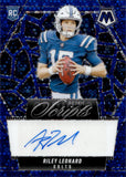 2025 Riley Leonard Panini Mosaic ROOKIE SCRIPTS NO HUDDLE BLUE PRIZM AUTOGRAPH RC AUTO #RS-RLD Indianapolis Colts