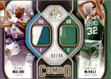 2009-10 Karl Malone Kevin McHale Upper Deck SP Game Used COMBO MATERIALS 92/99 DUAL PATCH #CP-KK Utah Jazz Boston Celtics