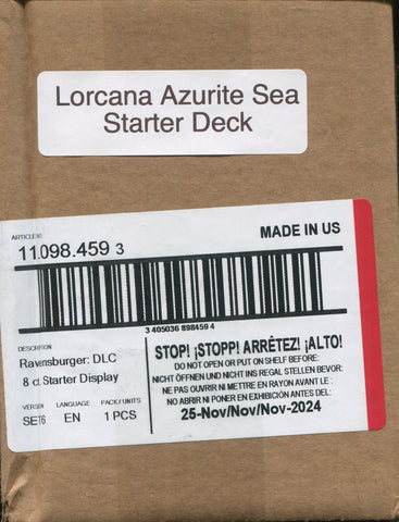 Disney Lorcana Azurite Sea, Starter 8-Deck Display Box Disney Lorcana Azurite Sea, Starter 8-Deck Display Box