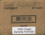 2024 Topps Dynasty Formula 1 F1 Racing Hobby, 5 Box Case