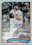 2024 Christian Scott Topps CHROME UPDATE SILVER PACK 1989 DESIGN MOJO REFRACTOR AUTOGRAPH ROOKIE 191/199 RC AUTO #T89CU-SCO New York Mets
