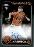 2024 Kyle Harrison Topps Chrome ROOKIE AUTOGRAPH RC AUTO #RA-KH San Francisco Giants