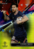2021-22 Lionel Messi Topps Finest UEFA Champions League YELLOW PRISM REFRACTOR 184/250 #1 ARGENTINA PARIS SAINT-GERMAIN