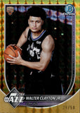 2025-26 Walter Clayton Jr. Bowman Chrome GOLD GEOMETRIC REFRACTOR ROOKIE 28/50 RC #BCV-18 Utah Jazz