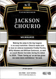 2024 Jackson Chourio Panini Select PHENOMENON BLUE PRIZM ROOKIE 46/49 RC #12 Milwaukee Brewers