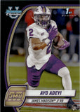 2024 Ayo Adeyi Bowman University Chrome 1ST BOWMAN BLACK REFRACTOR 5/10 #18 James Madison Dukes