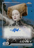 2024 Lily Cole as Lovey Autograph Topps Chrome Star Wars #AU-LC BLUE REFRACTOR 028/150 AUTO