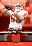2007 Tony Gonzalez Fleer Ultra ULTRA STARS GAME-USED JERSEY #US-TG Kansas City Chiefs