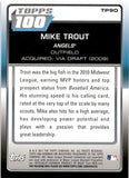 2011 Mike Trout Bowman TOPPS 100 ROOKIE RC #TP90 Anaheim Angels 2