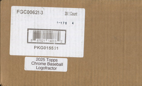 2025 Topps Chrome Logofractor Edition Baseball Hobby, 20 Box Case