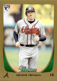 2011 Freddie Freeman Bowman GOLD BORDER ROOKIE RC #205 Atlanta Braves 10