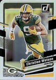 2023 Christian Watson Panini Donruss PRESS PROOF SILVER DIE-CUT 58/75 #107 Green Bay Packers