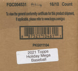 2021 Topps Holiday Baseball Mega, 16 Box Case