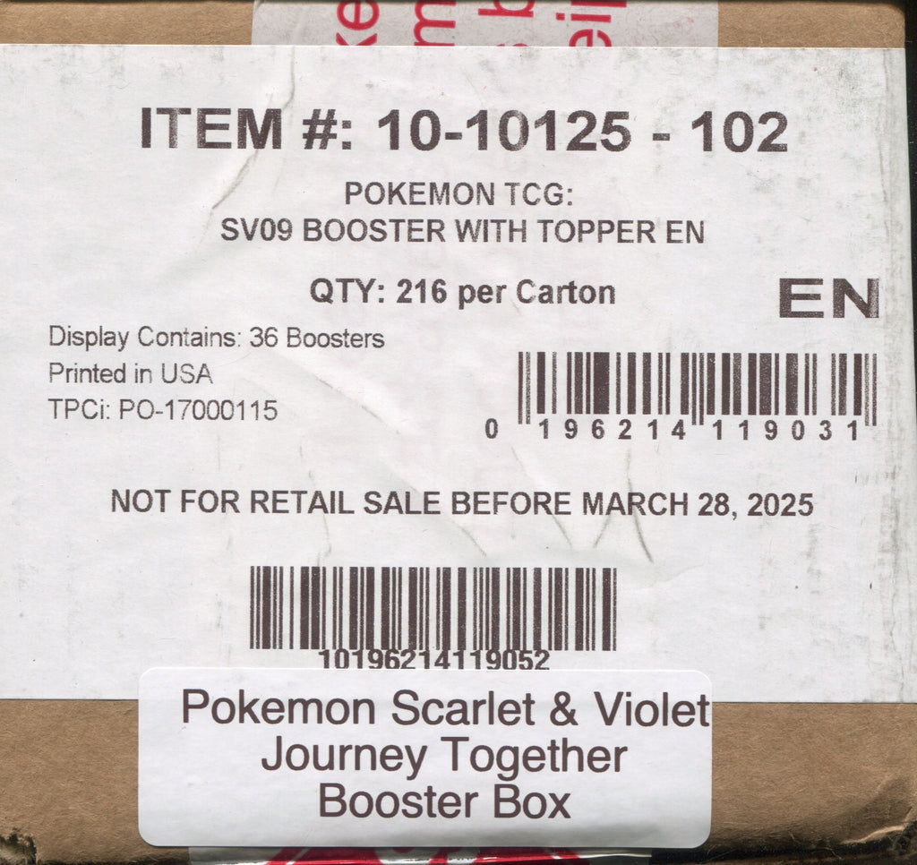 Pokemon Scarlet & Violet Journey Together, 6 Booster Box Case Pokemon Scarlet & Violet Journey Together, 6 Booster Box Case