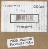 2026 Bowman Football Hobby, 12 Box Case