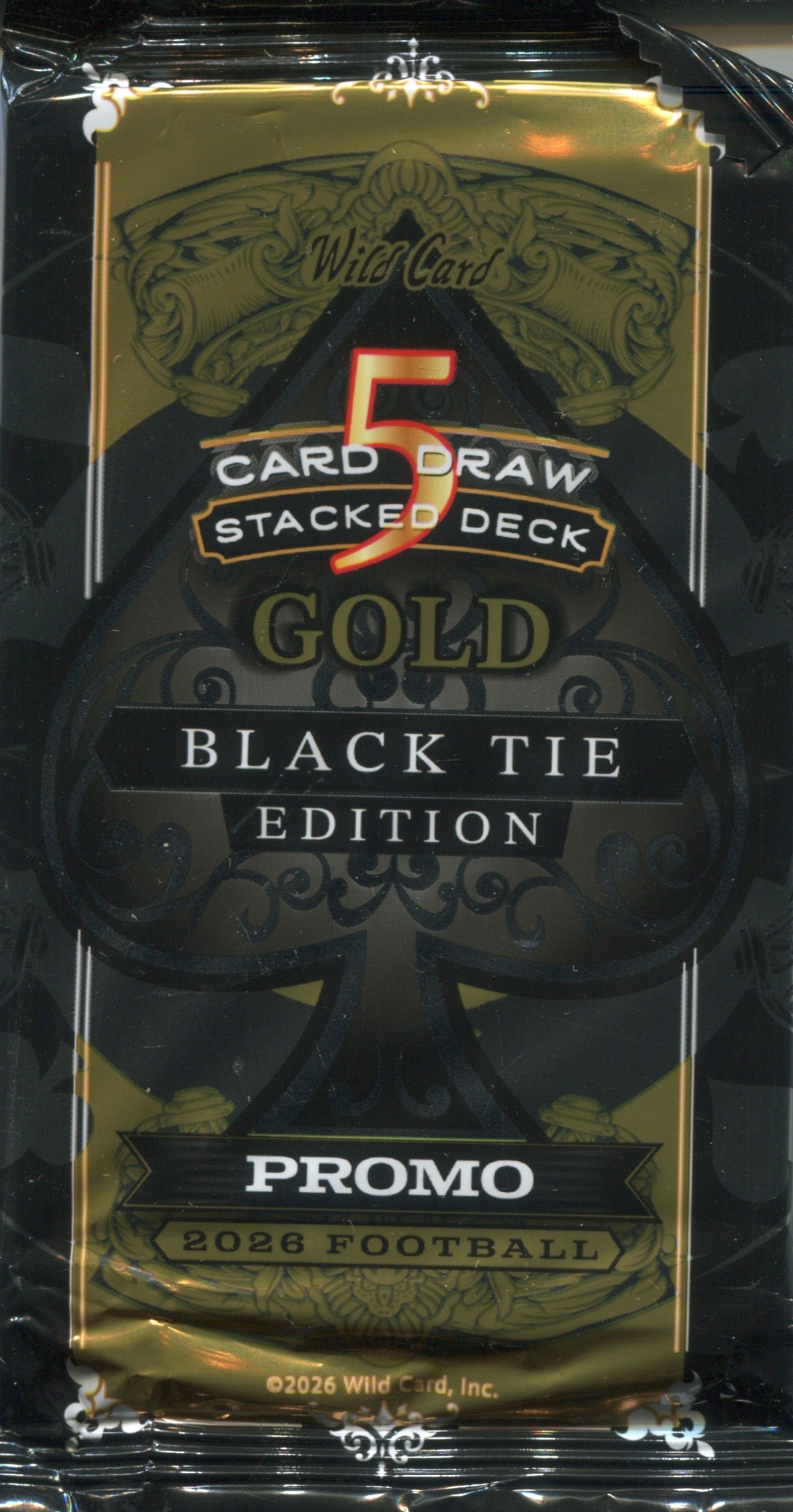 2026 Wild Card Five Card Draw Stacked Deck Gold Football Black Tie Edi