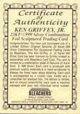 1995 Ken Griffey Jr. Bleachers FOIL SCULPTURED TRADING CARD Seattle Mariners