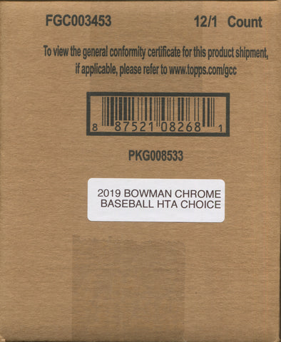2019 Bowman Chrome HTA Choice Baseball, 12 Box Case