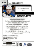 2017-18 Ivan Barbashev OPC Platinum ROOKIE AUTO RC AUTOGRAPH #R-IB St. Louis Blues