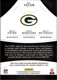 2015 Brett Favre Aaron Rodgers Brett Hundley Panini Immaculate Collection TRIPLE JERSEY 3/10 #ITJ-GB Green Bay Packers