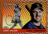 2025 Larry Walker Topps Chrome Platinum ORANGE VIBRATIONS REFRACTOR 16/25 #428 Colorado Rockies