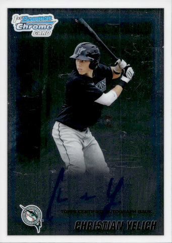 2010 Christian Yelich Bowman Draft Picks and Prospects Chrome  1ST BOWMAN AUTO AUTOGRAPH #BDPP78 Florida Marlins *NRMT*