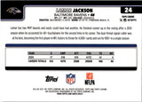 2025 Lamar Jackson Topps Chrome AQUA REFRACTOR 83/199 #24 Baltimore Ravens