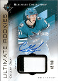 2024-25 Collin Graf Upper Deck Ultimate Collection ULTIMATE ROOKIES AUTO PATCH 65/99 RC AUTOGRAPH #151 San Jose Sharks