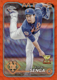 2024 Kodai Senga Topps Chrome ORANGE WAVE REFRACTOR 1/25 #31 New York Mets