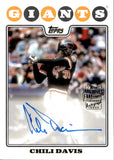 2023 Chili Davis Topps Archives FAN FAVORITES AUTOGRAPH AUTO #08FF-CD San Francisco Giants