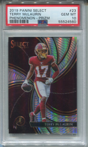 2019 Terry McLaurin Panini Select HOLO SILVER PHENOMENON PSA 10 #23 Washington Redskins 4560