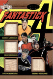 2021-22  Mario Lemieux Eric Lindros Luc Robitaille Teemu Selanne Leaf Lumber FANTASTICK QUAD GAME-USED STICKS 17/25 #F4-8 Penguins Flyers Kings Ducks