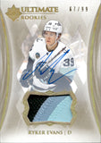 2023-24 Ryker Evans Upper Deck Ultimate Collection ROOKIE AUTOGRAPH PATCH 67/99 RC AUTO #114 Seattle Kraken