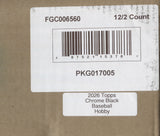 2026 Topps Chrome Black Baseball Hobby, 12 Box Case *RELEASES 4/29*