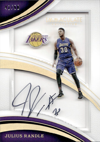 2016-17 Julius Randle Panini Immaculate SHADOWBOX SIGNATURES AUTO 42/50 AUTOGRAPH #13 Los Angeles Lakers