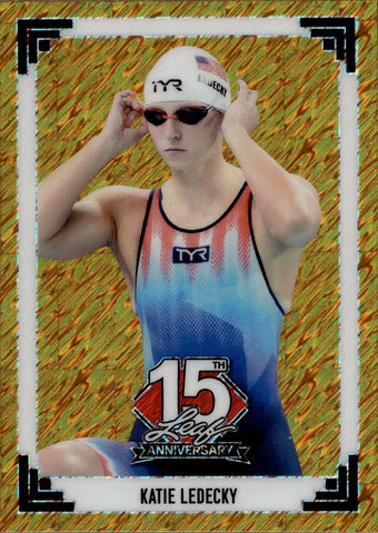 2025 Katie Ledecky Leaf 15th Anniversary NSCC 1991 DESIGN GOLD SHIMMER 1/1 ONE OF ONE #91B-93 USA Swimming