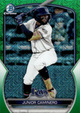 2023 Junior Caminerol Bowman Chrome Prospects GREEN MOJO REFRACTOR 37/99 #BCP-162 Tampa Bay Rays