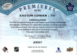 2025-26 Easton Cowan Upper Deck UD Ice PREMIERES JERSEY ROOKIE RC #IPJ-EC Toronto Maple Leafs 1
