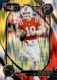 2024 Drake Maye Panini Select CLUB LEVEL RED & YELLOW SHOCK PRIZM ROOKIE RC #218 New England Patriots