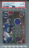 2025 Jaxson Dart Topps Chrome FIRST YEAR FABRIC ROOKIE JERSEY RELIC RC PSA 8 #JD New England Patriots 5467