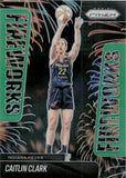 2025 Caitlin Clark Panini Prizm FIREWORKS GREEN PRIZM #9 Indiana Fever