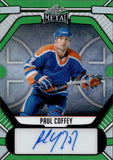 2025 Paul Coffey Leaf Metal Legends GREEN PRISMATIC AUTO 2/3 AUTOGRAPH #BA-PC1 Edmonton Oilers