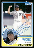 2018 Gleyber Torres Topps 1983 DESIGN BLACK BORDER AUTOGRAPH ROOKIE 9/99 AUTO RC #83A-GT New York Yankees