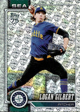 2026 Logan Gilbert Topps SERIES ONE TOPPS 75TH ANNIVERSARY LOGO FOIL 26/75 #235 Seattle Mariners
