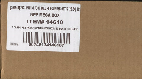 2023 Panini Donruss Optic Football, 20 Mega Box Case (BLUE HYPER)