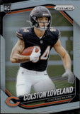 2025 Colston Loveland Panini Prizm SILVER PRIZM ROOKIE RC #319 Chicago Bears