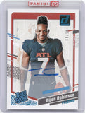 2023 Bijan Robinson Panini Donruss RATED ROOKIE PORTRAIT AUTOGRAPH ROOKIE 45/49 AUTO RC #4 Atlanta Falcons