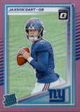 2025 Jaxson Dart Panini Donruss Optic RATED ROOKIE PINK PRIZM RC #400 New York Giants